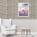 Quadro Borboleta Rosa Campo Lavanda 24x18cm Moldura:madeira P