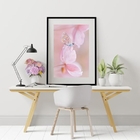 Quadro Borboleta Soft Rosa - 60x48cm Moldura:madeira Branca