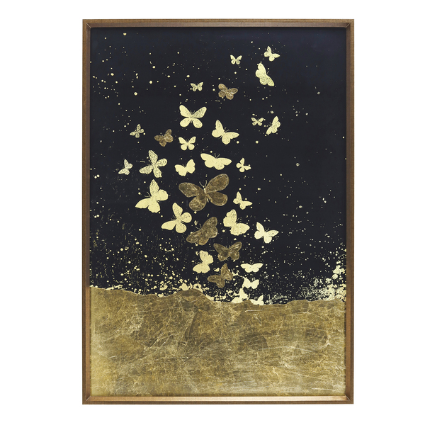 Quadro Borboletas Bronze com Vidro 70x100cm Arte Própria