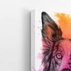 Quadro Border Collie Cachorro Tinta Aquarela Canvas 60x40cm