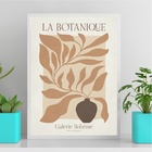 Quadro Botânica - Arte Abstrata 45x34cm Moldura Preta