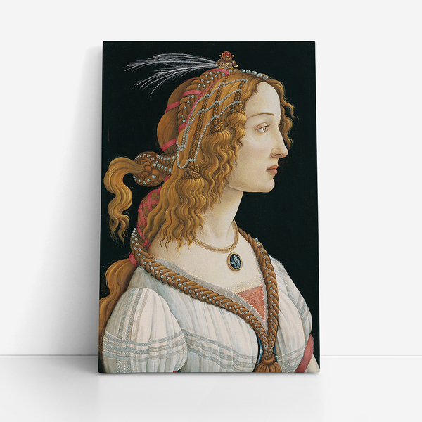 Quadro Botticelli Retrato Jovem Mulher Canvas 100x70cm