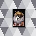 Quadro Boxer Rainha 24x18cm - Com Vidro Moldura:madeira Branca