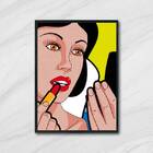 Quadro Branca De Neve Passando Batom 24x18cm - Com Vidro Mold