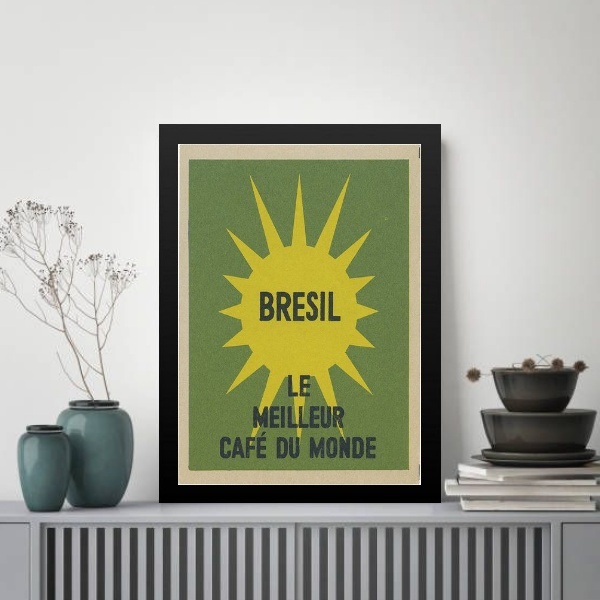 Quadro Brasil - Melhor Café Do Mundo 45x34cm - Com Vidro Mold