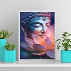 Quadro Buda Flor De Lotus 33x24cm - Com Vidro Moldura:madeira