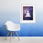 Quadro Buda Galáxia - 60x48cm Moldura:madeira Preta