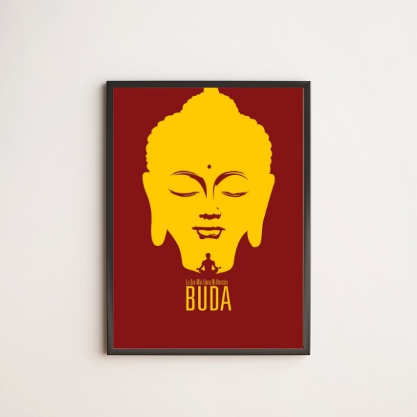 Quadro Buda Lo Que Más Lhama Mi Atención 24x18cm - Com Vidro