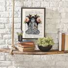 Quadro Buda Zen 24x18cm Moldura:madeira Branca