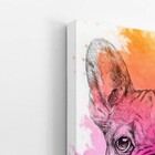 Quadro Buldogue Francês Cachorro Aquarela Canvas 20x30cm