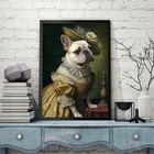 Quadro Bulldog Francês Branquinha - Lady 45x34cm - Com Vidro