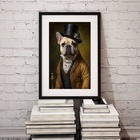 Quadro Bulldog Francês Cavalheiro - 60x48cm Moldura:madeira B
