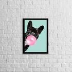Quadro Bulldog Francês Chicletes 45x34cm - Com Vidro Moldura: