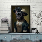Quadro Bulldog Francês Pretinha - Lady 45x34cm - Com Vidro Mo