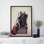Quadro Bulldog Francês Rock 45x34cm - Com Vidro Moldura:madei