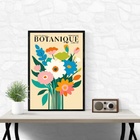 Quadro Buquê De Flores - Botanic 45x34cm - Com Vidro Moldura