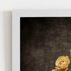 Quadro Buquê De Rosas Amarelas Sépia Moldura Branca 60x40cm