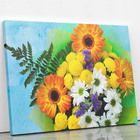 Quadro Buquê Mix De Flores Coloridas Canvas 140x90cm