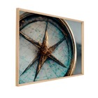 Quadro Bússola Azul com Vidro 100x70cm Arte Própria