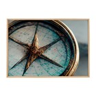 Quadro Bússola Azul com Vidro 100x70cm Arte Própria