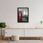 Quadro Cabine Telefônica Londres Vermelha 33x24cm - Com Vidro