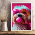 Quadro Cachorrinho Humano - Óculos 45x34cm - Com Vidro Moldur