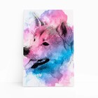 Quadro Cachorro Akita Inu Canvas Aquarela 30x40cm