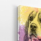 Quadro Cachorro Beagle Aquarela Tinta Canvas 20x30cm