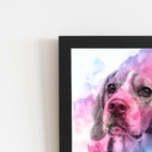 Quadro Cachorro Beagle Tinta Aquarela Moldura 30x40cm