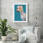 Quadro Cachorro Bubble Gum - 60x48cm Moldura:madeira Branca