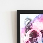 Quadro Cachorro Buldogue Inglês Moldura Aquarela 60x40cm