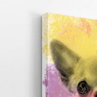 Quadro Cachorro Chihuahua Aquarela Colorido Canvas 30x40cm
