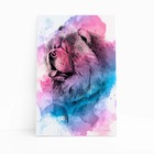 Quadro Cachorro Chow Chow Tinta Aquarela Canvas 60x40cm