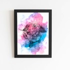 Quadro Cachorro Daschund Salsicha Aquarela Moldura 60x40cm