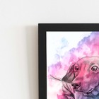 Quadro Cachorro Daschund Salsicha Aquarela Moldura 60x40cm