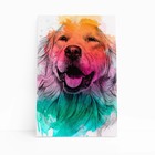 Quadro Cachorro Golden Retriever Aquarela Canvas 20x30cm