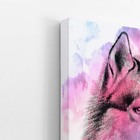 Quadro Cachorro Husky Siberiano Canvas Aquarela 60x40cm