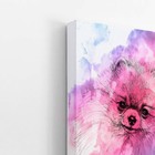 Quadro Cachorro Lulu Da Pomerânia Canvas Aquarela 20x30cm