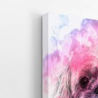 Quadro Cachorro Maltês Aquarela Tinta Canvas 60x40cm