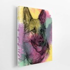 Quadro Cachorro Pastor Alemão Tinta Aquarela Canvas 20x30cm