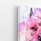 Quadro Cachorro Pitbull Aquarela Tinta Canvas 20x30cm