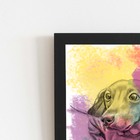 Quadro Cachorro Salsicha Daschund Aquarela Moldura 20x30cm