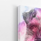 Quadro Cachorro Schnauzer Aquarela Tinta Canvas 60x40cm