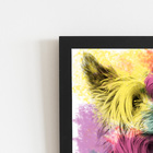 Quadro Cachorro Yorkshire Terrier Aquarela Moldura 60x40cm