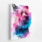 Quadro Cachorro Yorkshire Terrier Canvas Aquarela 20x30cm