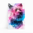 Quadro Cachorro Yorkshire Terrier Canvas Aquarela 30x40cm