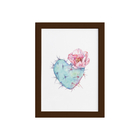 Quadro Cacto e Coração Moldura Preta 22x32cm