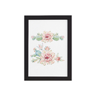Quadro Cacto Flores Moldura Preta 22x32cm