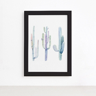 Quadro Cactos Coloridos Moldura Preta 22x32cm