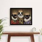 Quadro Cães Da Realeza 45x34cm - Com Vidro Moldura:madeira Br